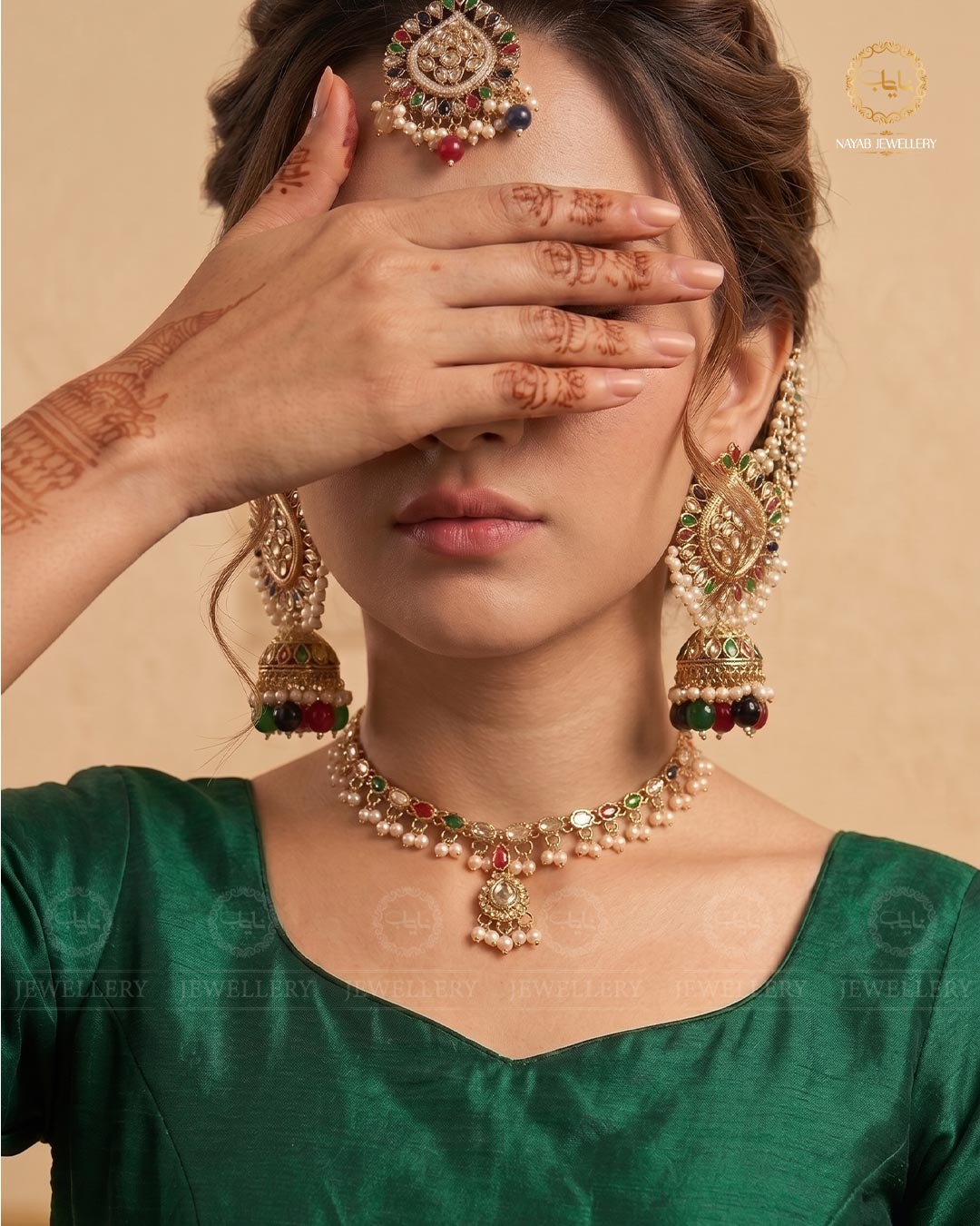 Antique Chokar with Sahara Jhumka Tika -2612