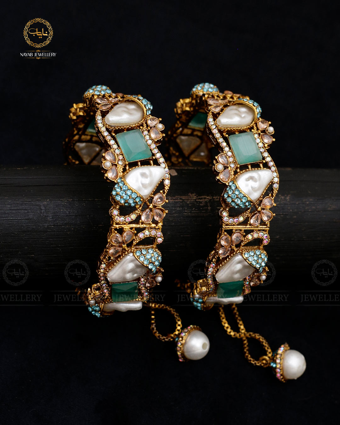 Mother Pearl Openable Bangles (pair) BL-5068