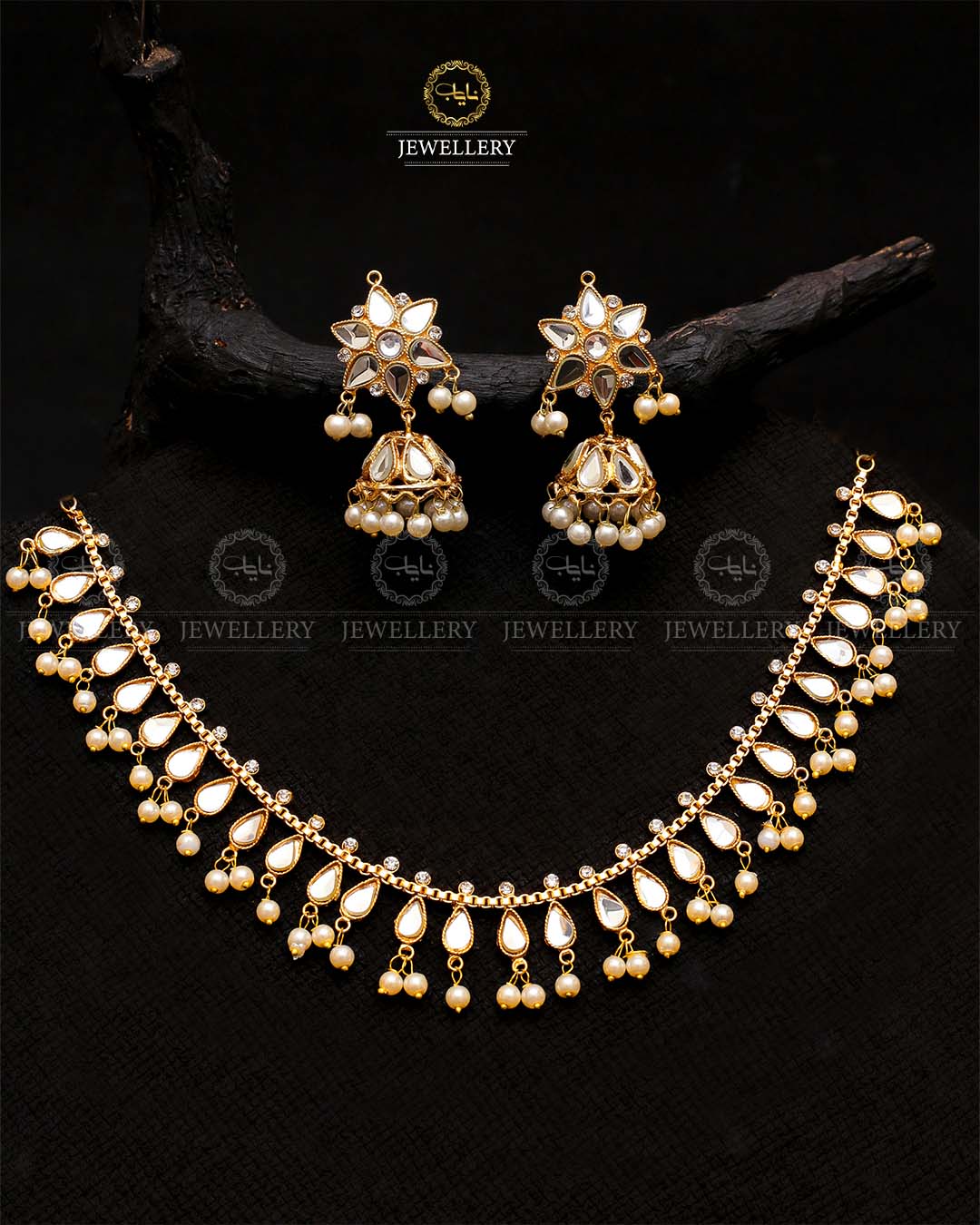 Kundan Mirror Chokar NJ-1294