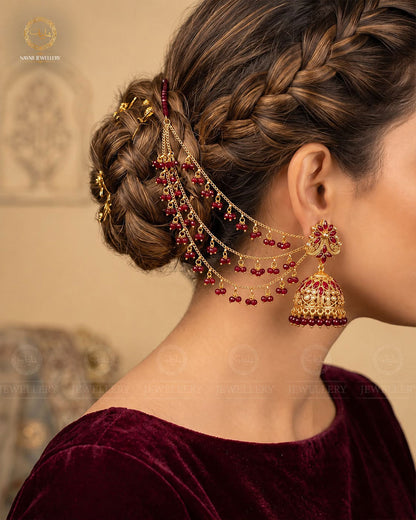 Mariam Designer Antique Polish 3 Layers Sahara Jhumki E-3000