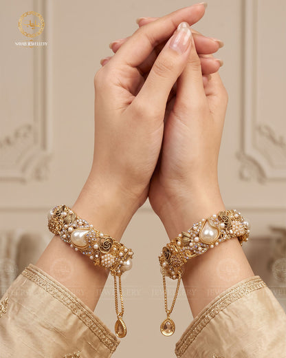 Turkish Mother Pearl Openable Bangles (pair) -2722
