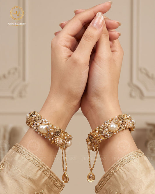 Turkish Mother Pearl Openable Bangles (pair) -2722