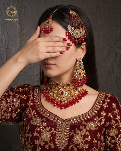 Designer Bridal set with jhomer-2291-Golden