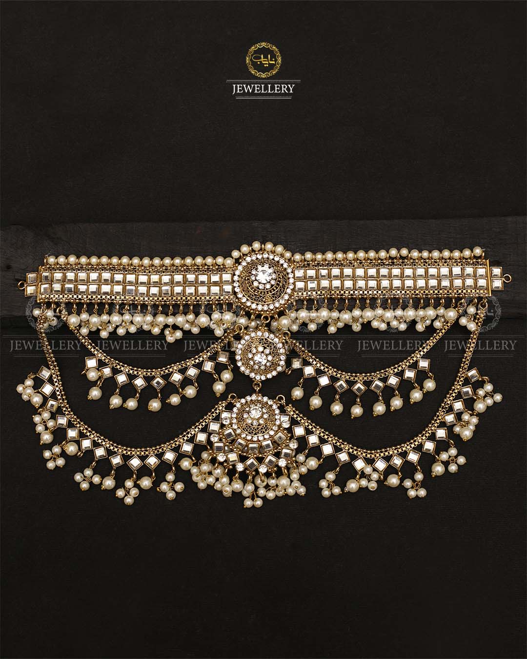 Manjoos With Uncut Kundan Stylish Matha Patti-2146