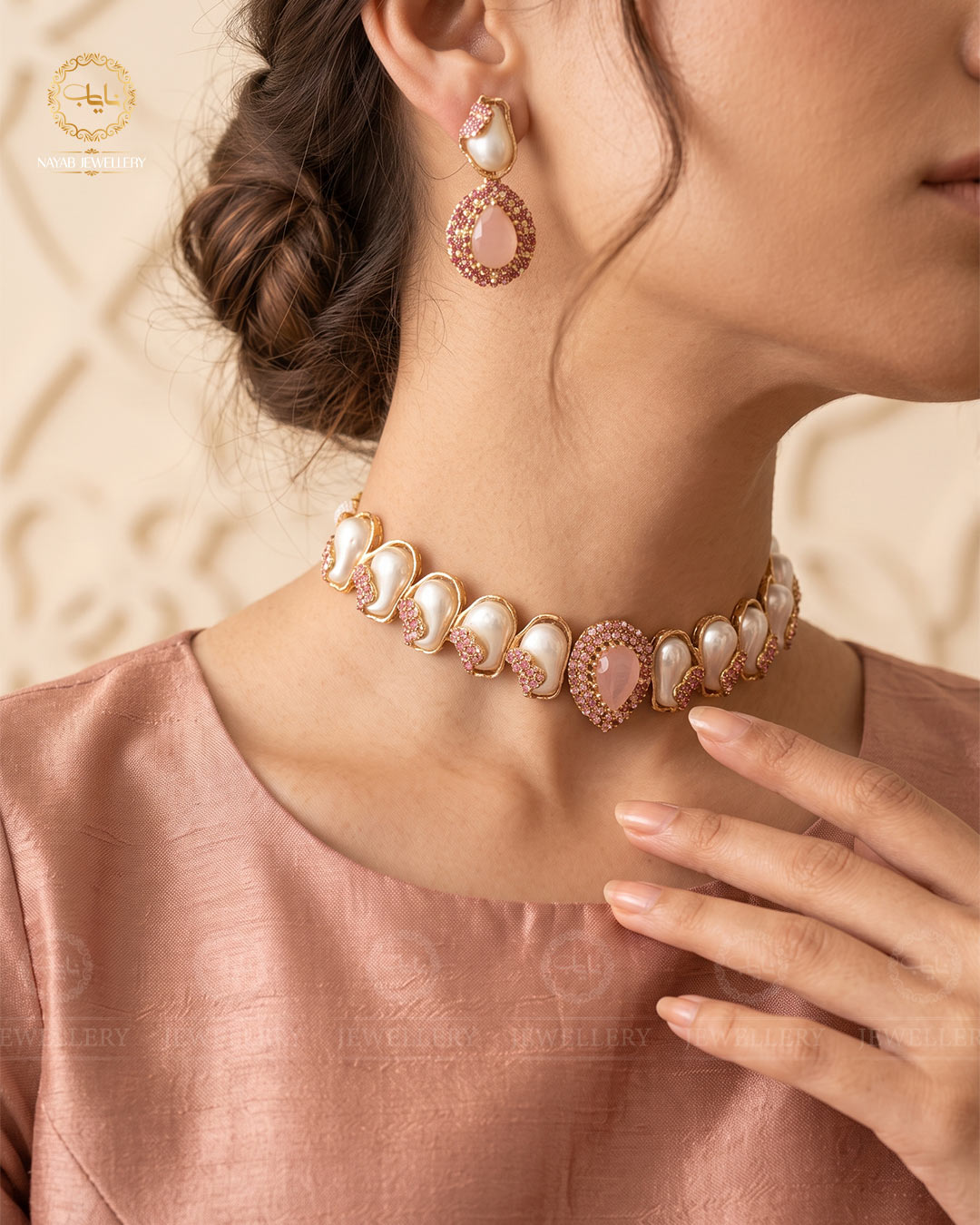 Turkish Mother Pearl Chokar set-2873