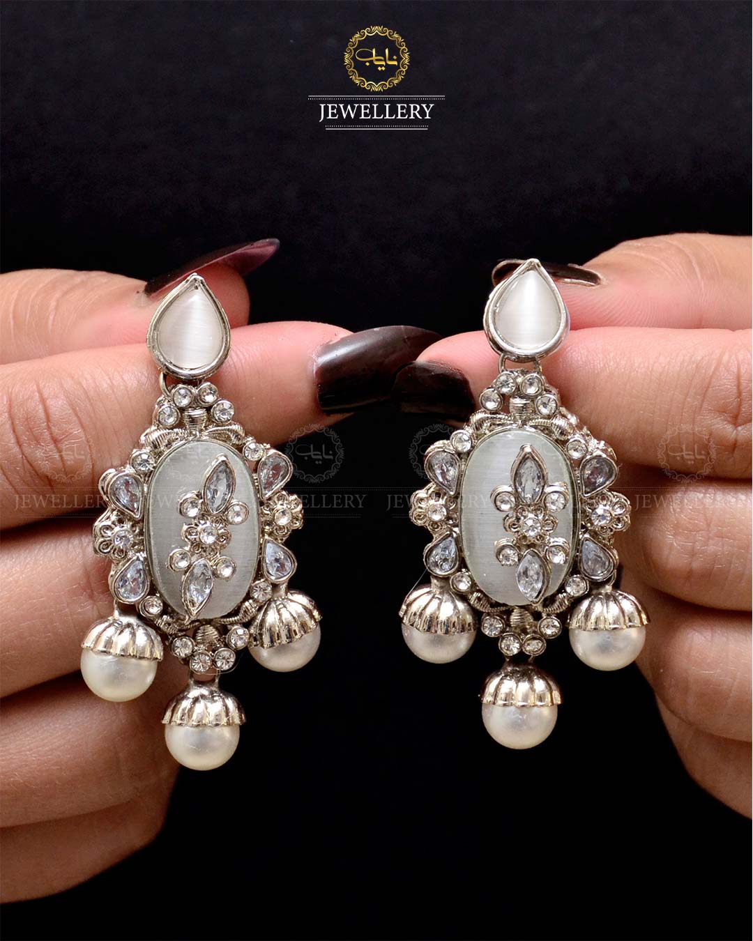 Premium Quality Egyptian Earrings  NJ-1878-Silver