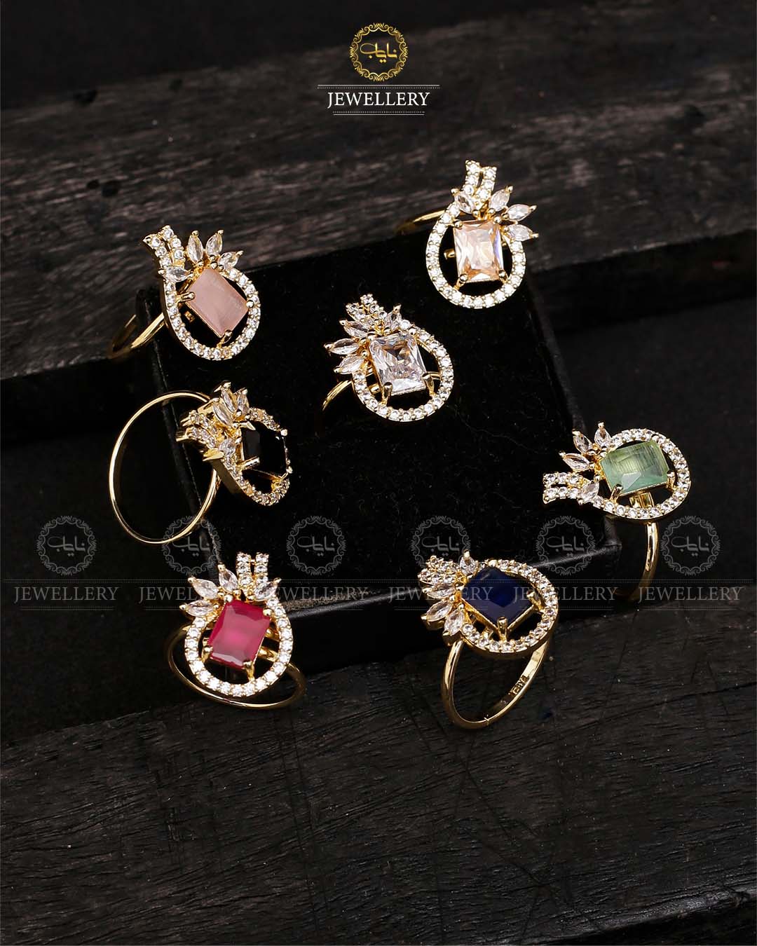 American Dimond adjustable Ring-2080-Golden