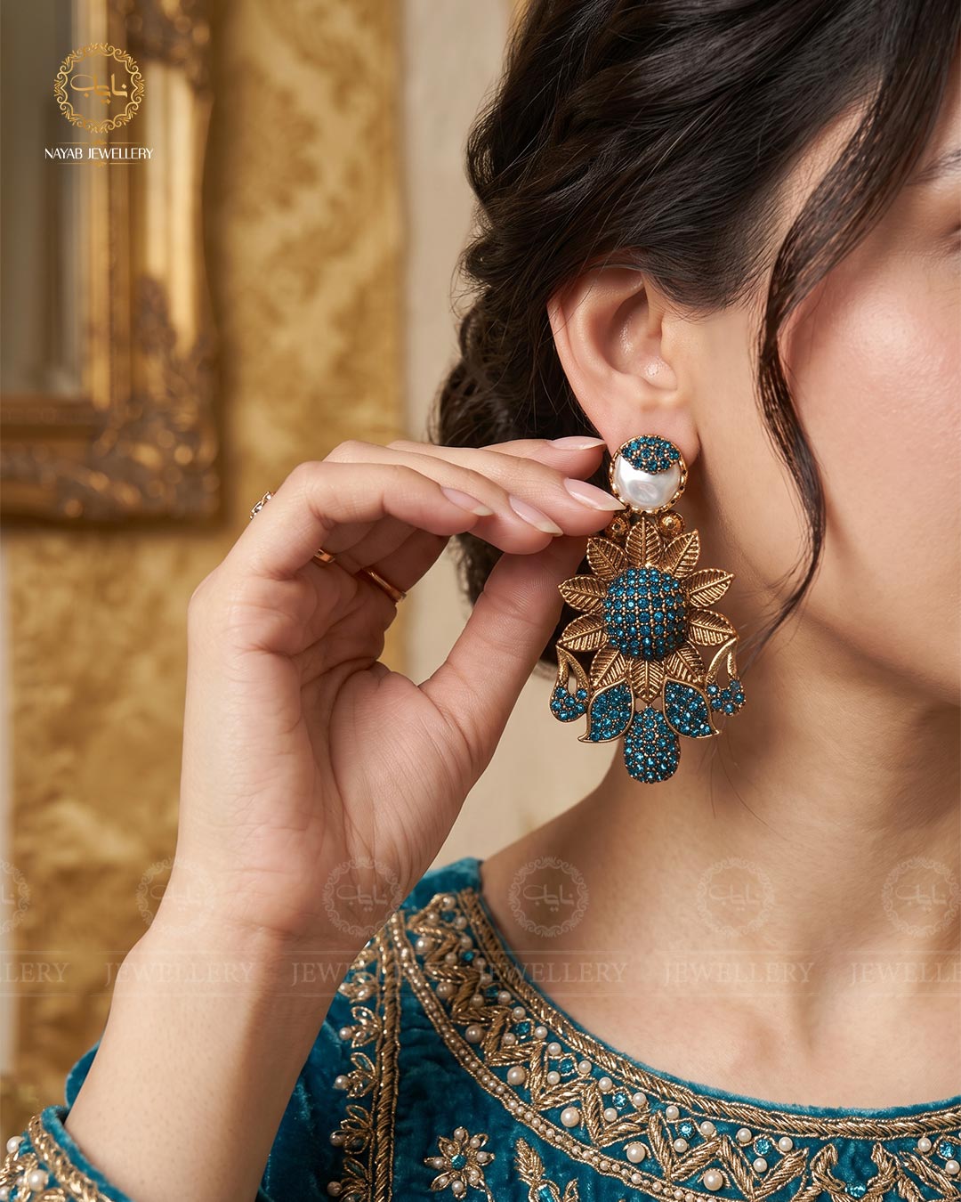 Turkish Sun Flower Earrings E-3055
