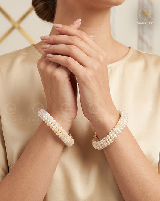 Zainab Pearl Gajra Openable Bangles (pair) -2693