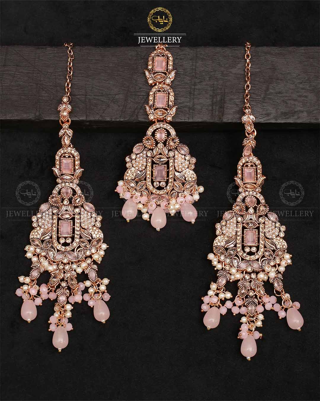 Rajhistani Antique Earrings Tika set-2327-Golden