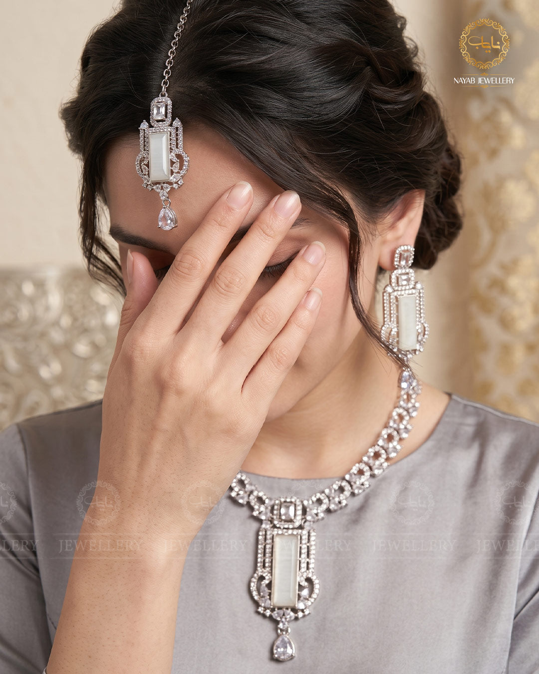 BISMA zarcon Necklace set-2818-Silver