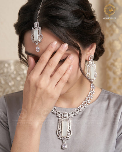 BISMA zarcon Necklace set-2818-Silver
