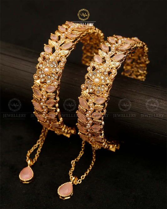 Leaf Openable Bangles (pair)-2891