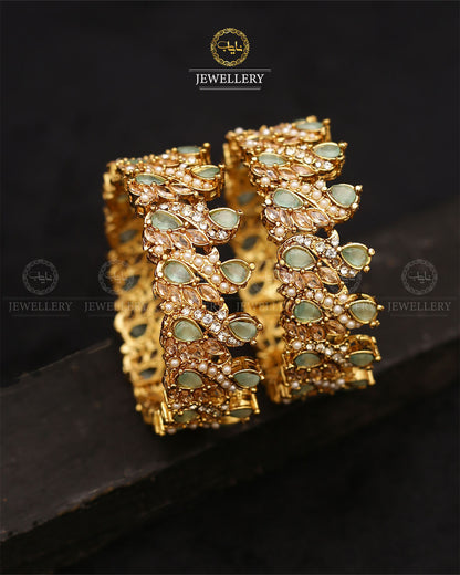 Maria Zirconia bangles (pair)-2683 Nayab Jewellery