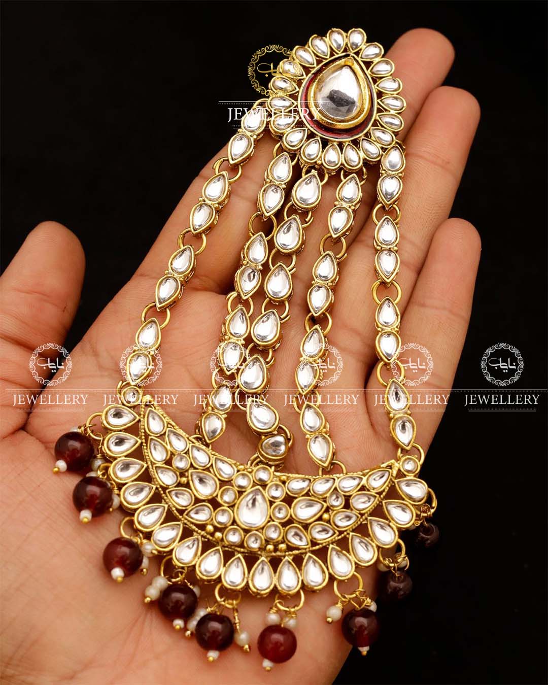 Indian Dubi Kundan 7 pcs Birdal Set-2719 Nayab Jewellery
