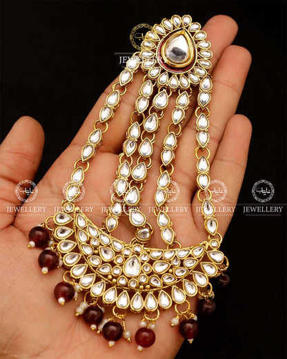 Indian Dubi Kundan 7 pcs Birdal Set-2719 Nayab Jewellery