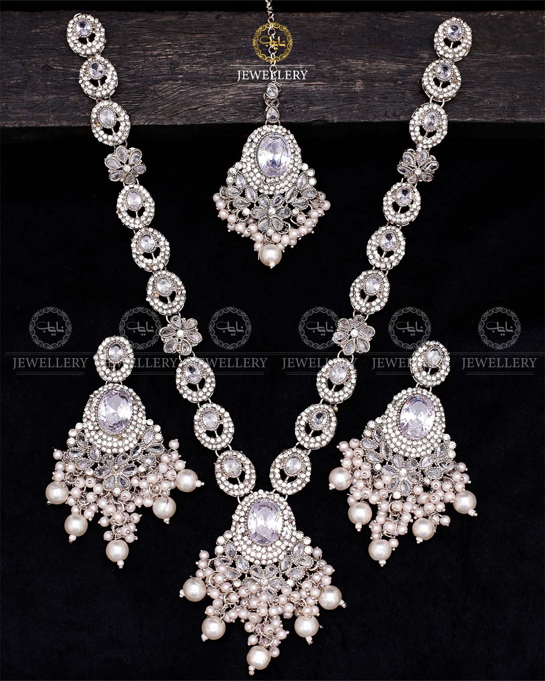 Noor E Jahan Mala set-2561-Silver Nayab Jewellery