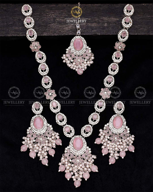 Noor E Jahan Mala set-2561-Silver Nayab Jewellery