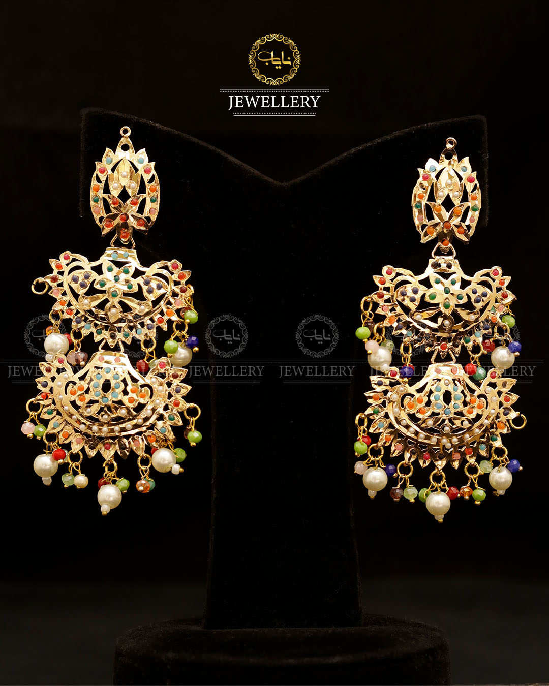 Gold plated Hyedrabadi Earrings-2798