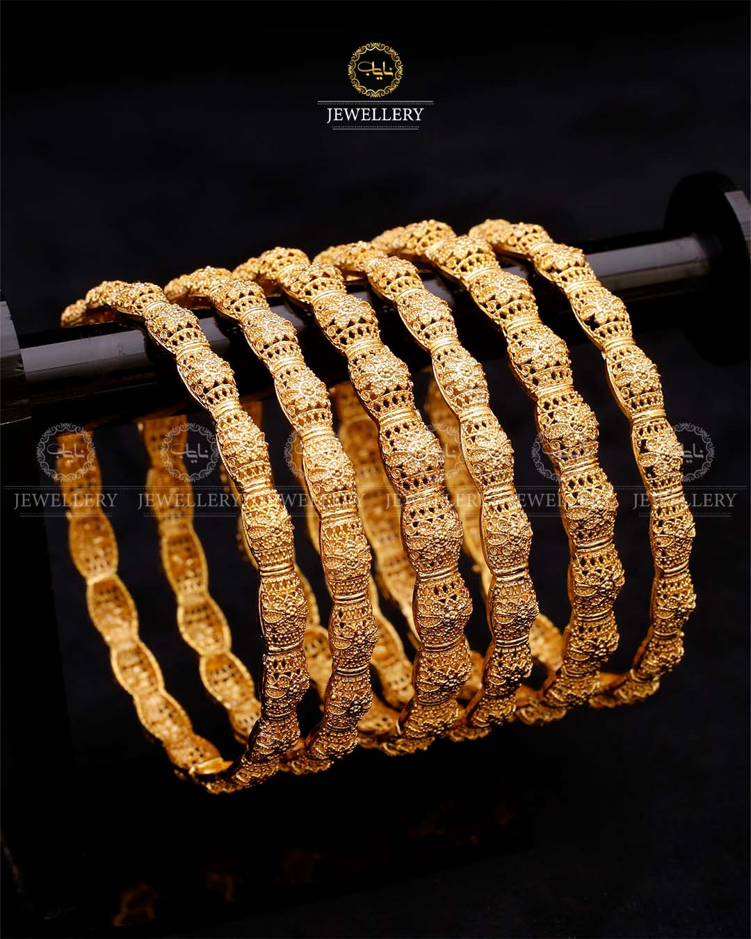Gold look 6 pcs Bangles set-2638 Nayab Jewellery