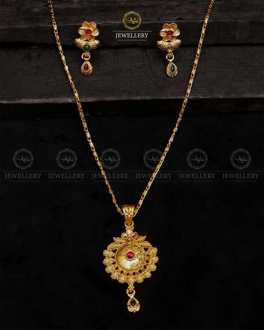 Indian Rajwadi Locket Pendant set-2430 Nayab Jewellery