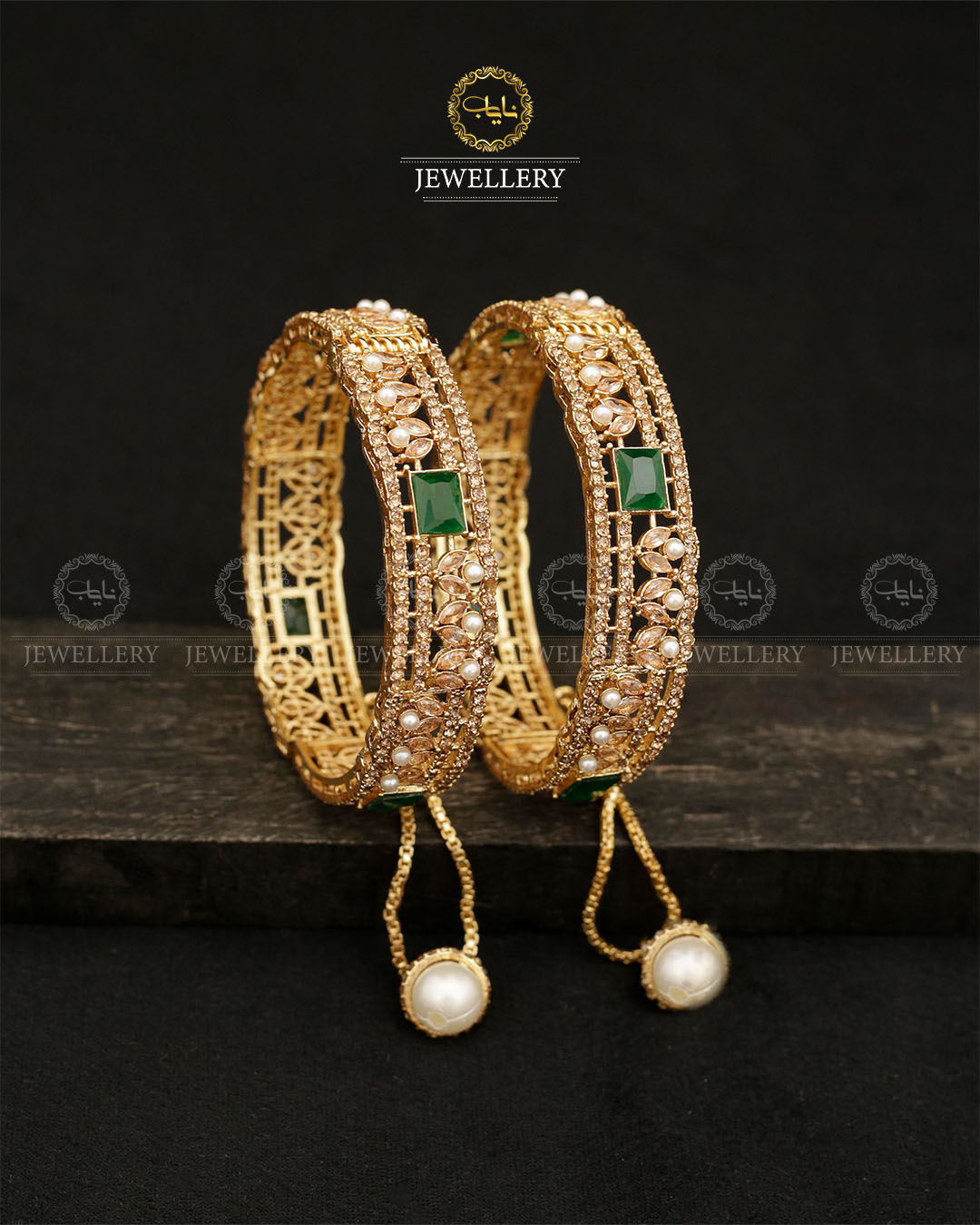 Zirconia Openable Bangles (pair) BL-5023