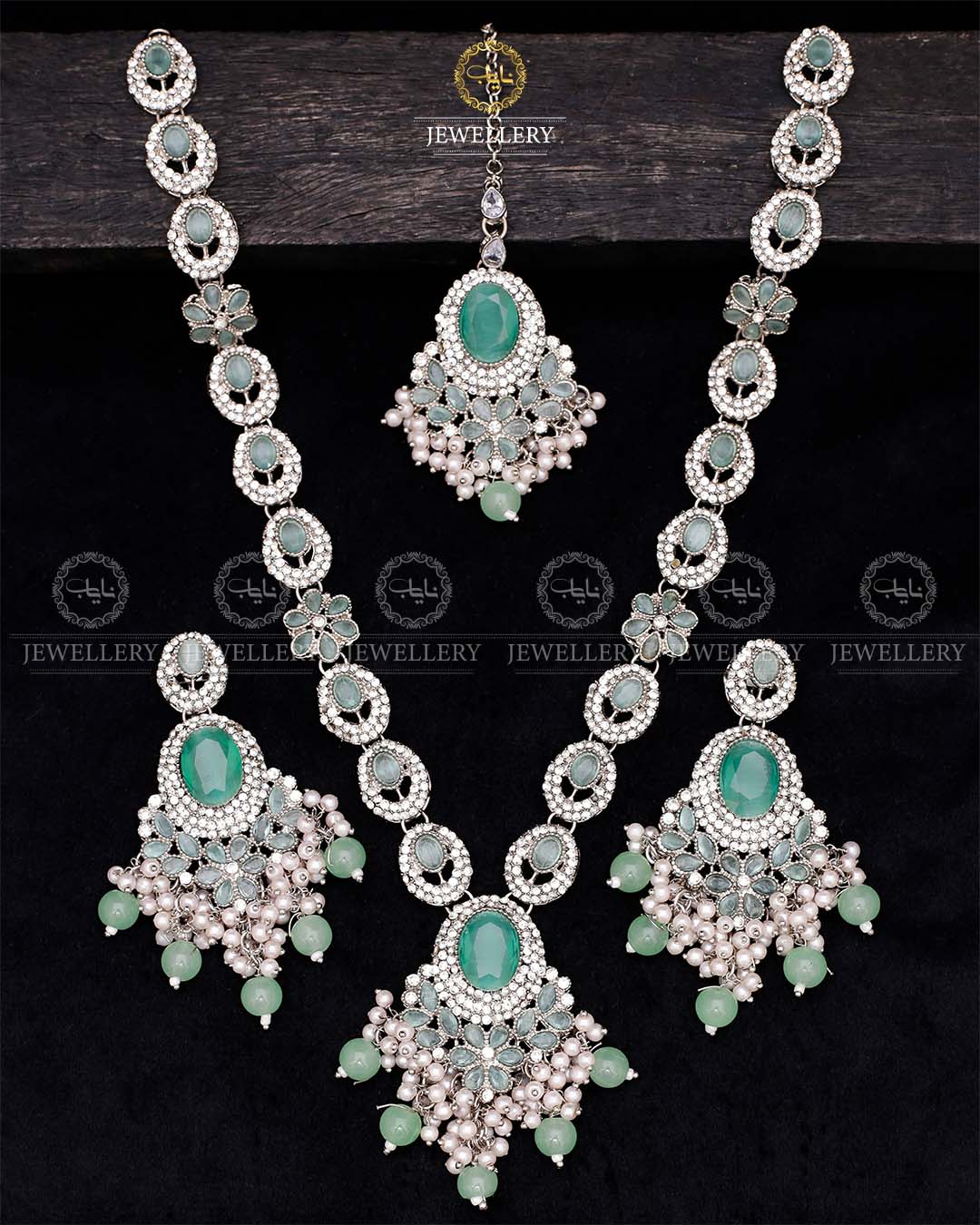 Noor E Jahan Mala set-2561-Silver Nayab Jewellery