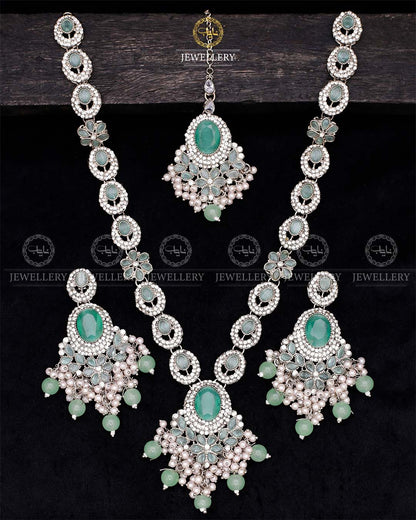 Noor E Jahan Mala set-2561-Silver Nayab Jewellery