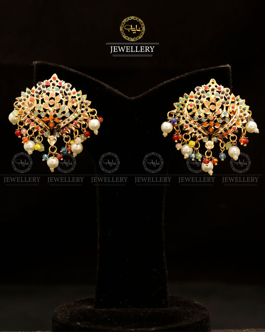 Gold plated Hyedrabadi Studs-2792