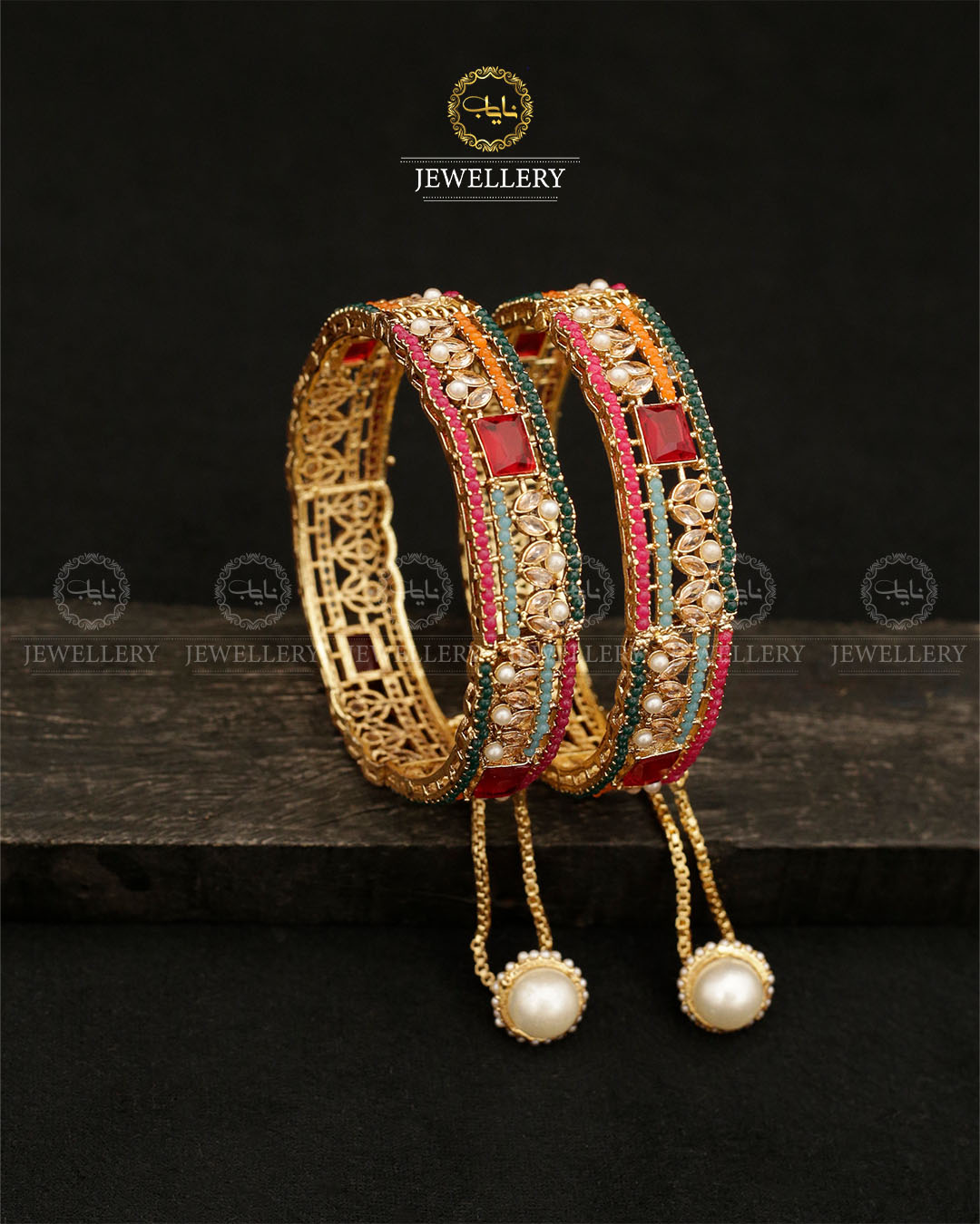 Zirconia Openable Bangles (pair) BL-5023