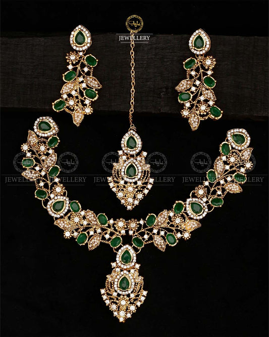 Turkish Necklace set-2570-Golden Nayab Jewellery