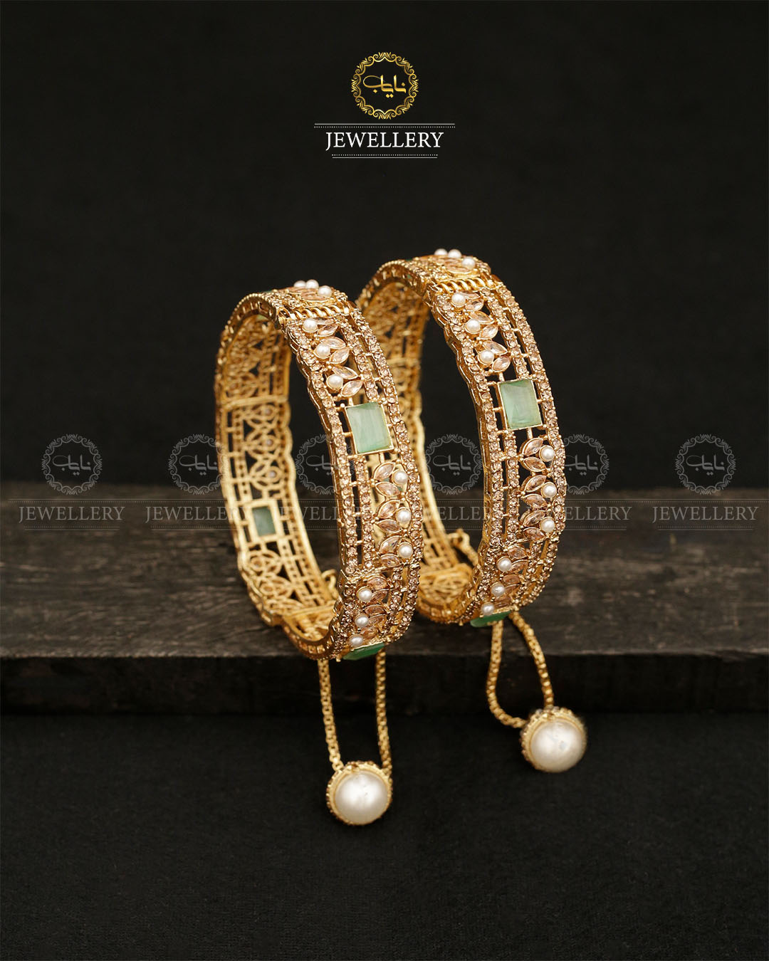 Zirconia Openable Bangles (pair) BL-5023