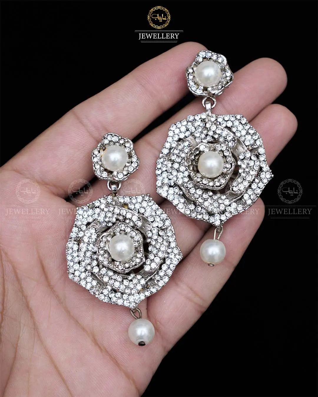 3D Design Flower Earrings -1971 Nayab Jewellery