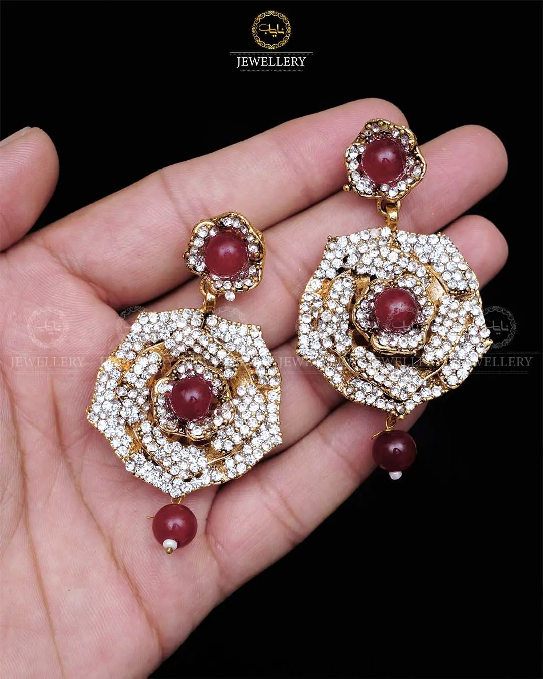 3D Design Flower Earrings -1971 Nayab Jewellery