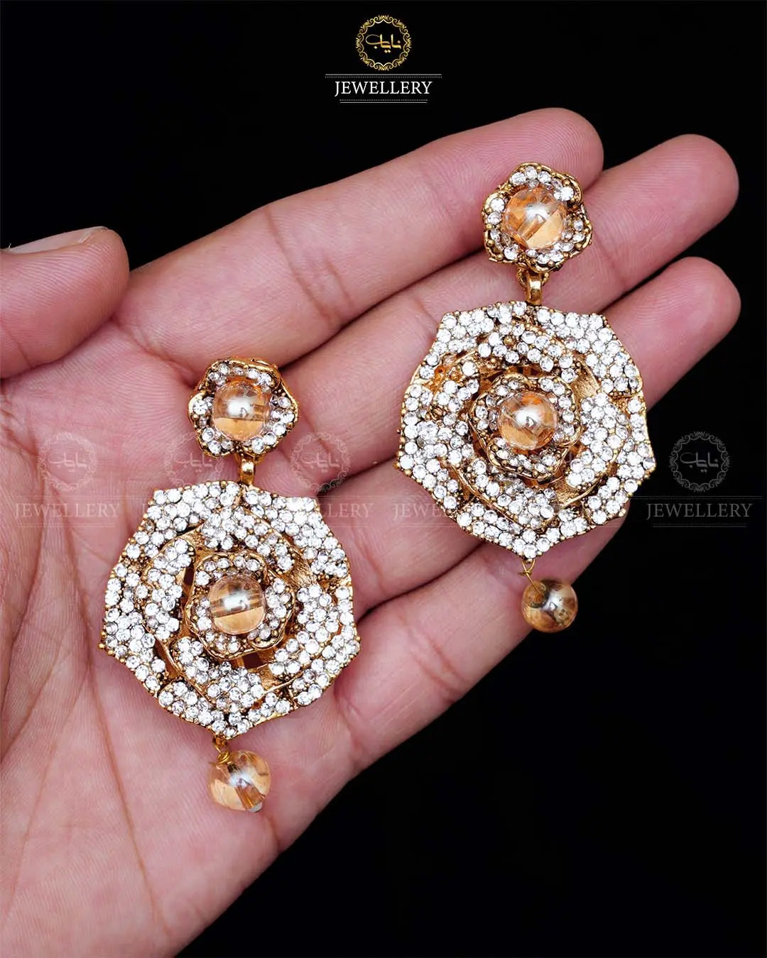 3D Design Flower Earrings -1971 Nayab Jewellery