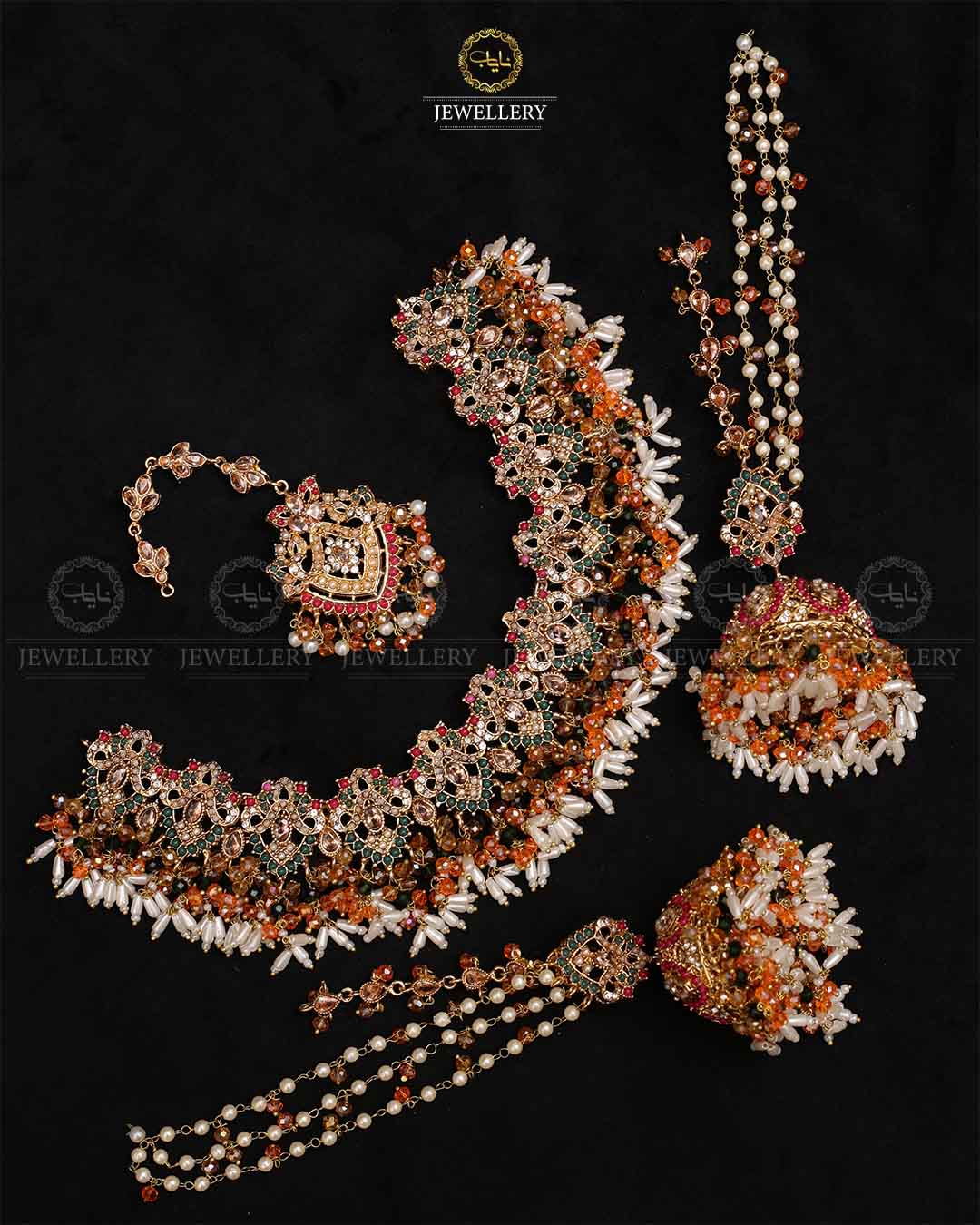 Noratan Bridal Necklace with Sahara Jhumka-2410