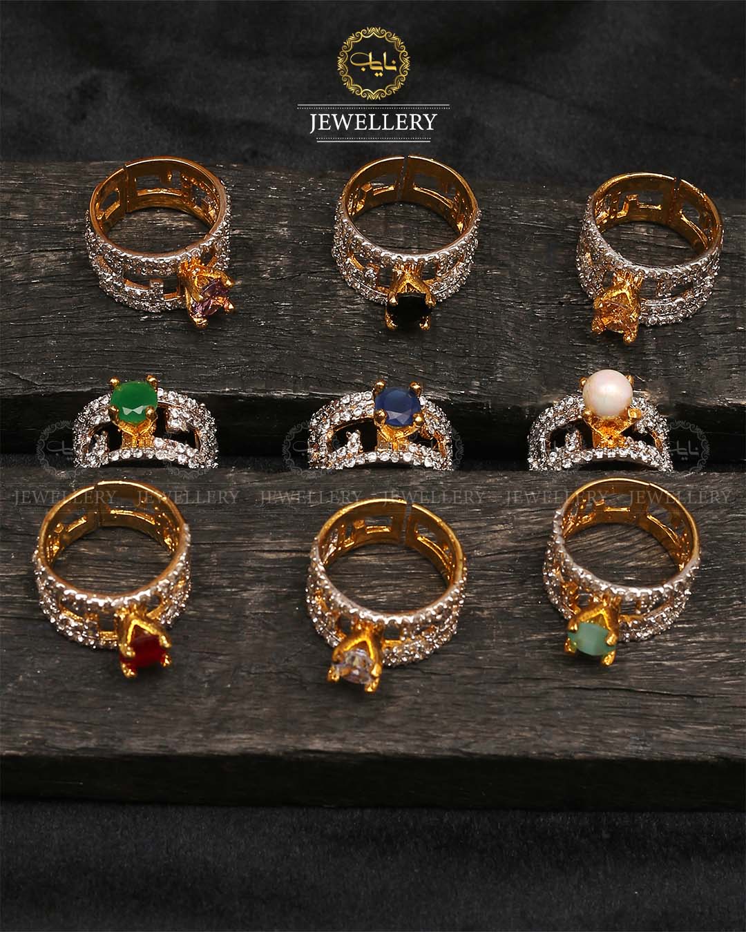 Jarao Stones Adjustable Ring-2491 Nayab Jewellery