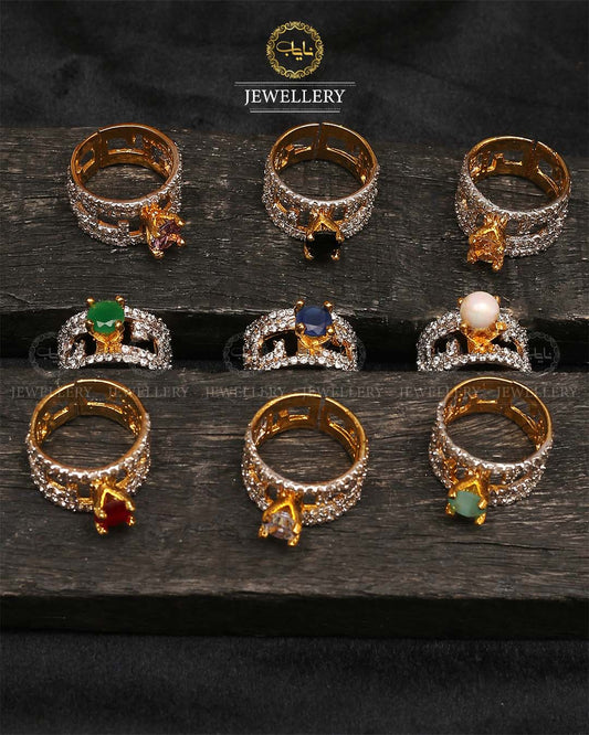 Jarao Stones Adjustable Ring-2491 Nayab Jewellery