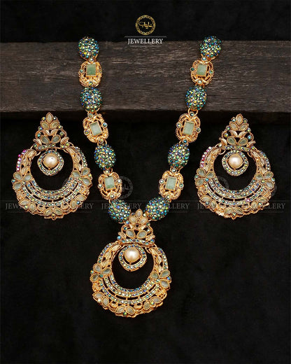 Turkish Necklace set-2534-Golden Nayab Jewellery