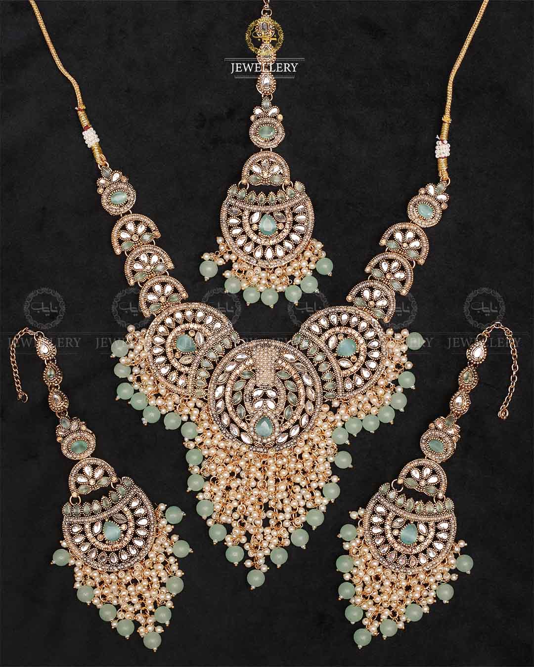 Zampa Kundan Bridal set -2255-Golden