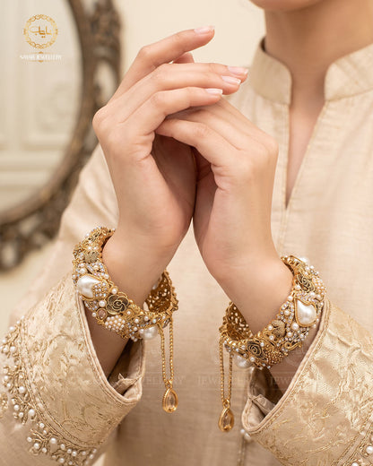 Turkish Mother Pearl Openable Bangles (pair) -2722