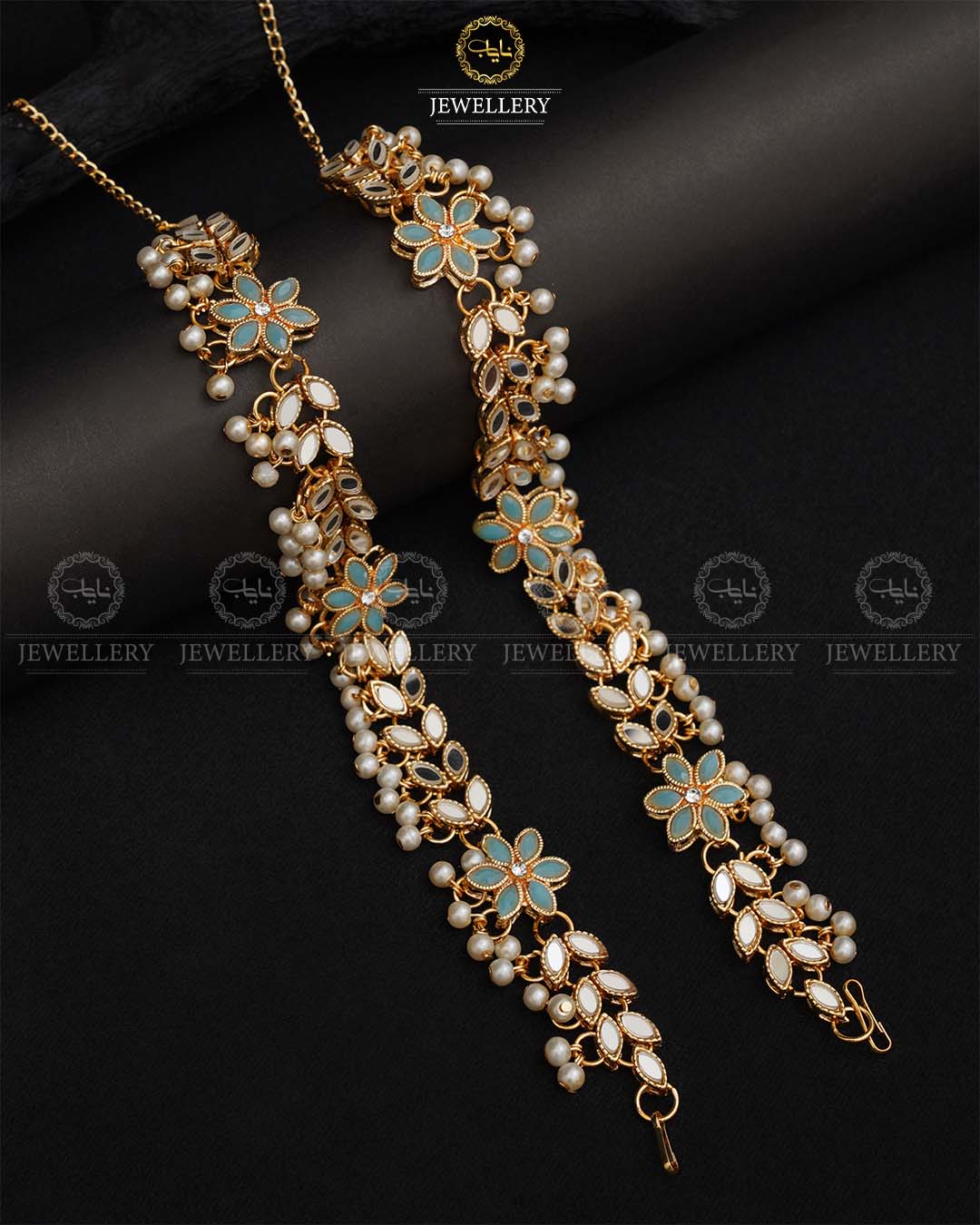 Kundan Anklet pazeb (pair)-2038-Golden