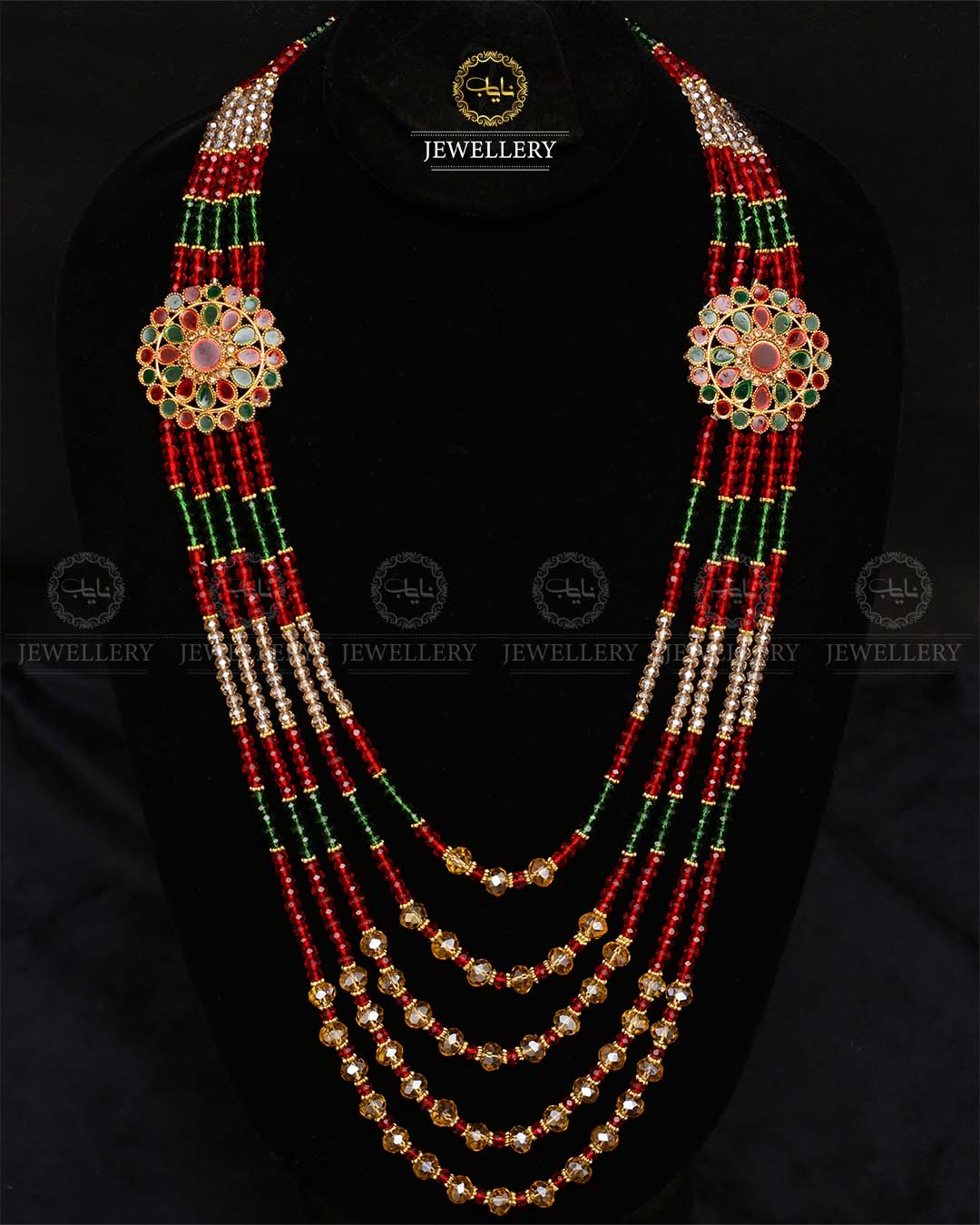 Kundan 5 layers Bridal Mala-2171-Golden