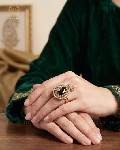 Tear Drops Adjustable Ring R-421