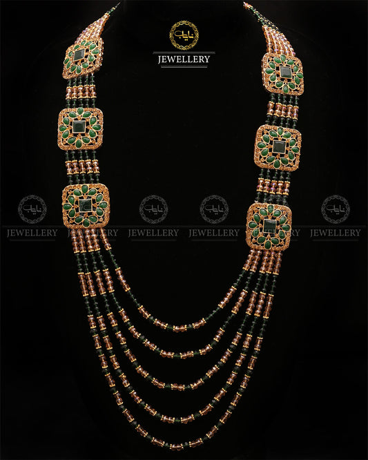 Bridal Broch Mala (with out Earrings)-2732-Golden Nayab Jewellery