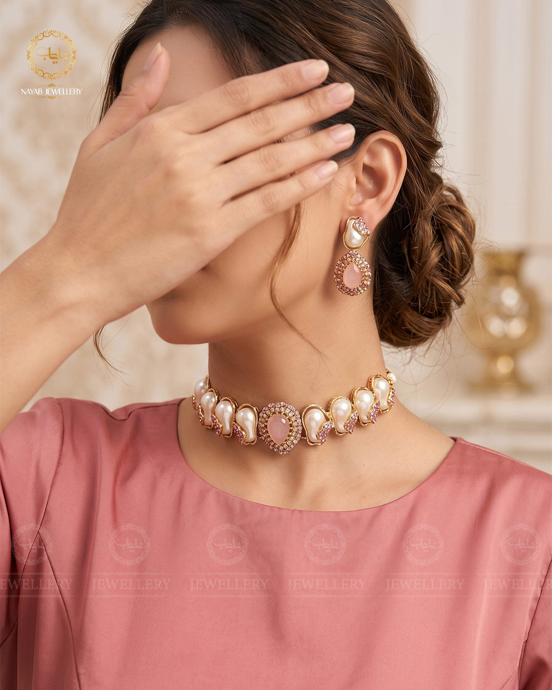 Turkish Mother Pearl Chokar set-2873