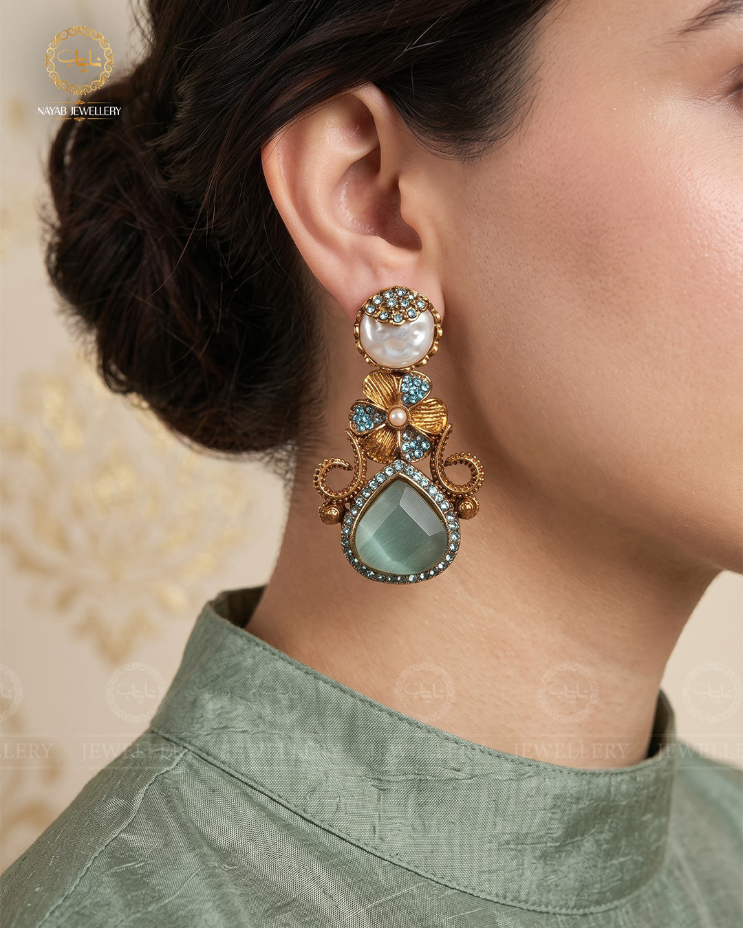 Turkish Dimond Cutt Earrings E-3057