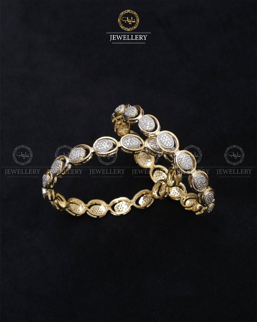 American dimond jarao Bangles (pair)-2453 Nayab Jewellery