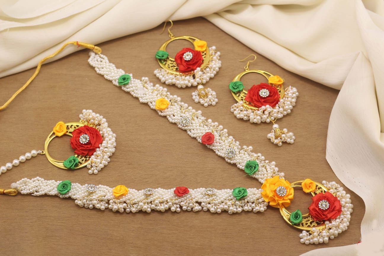 Mehndi/Mayo 4 pcs  Mala set-2543 Nayab Jewellery