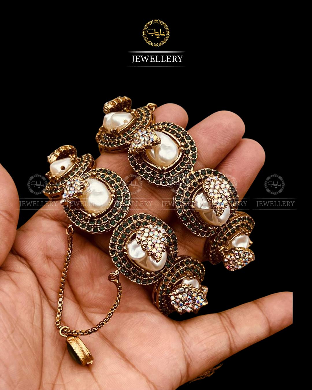 Turkish Mother Pearl Openable Bangles (pair)-2712